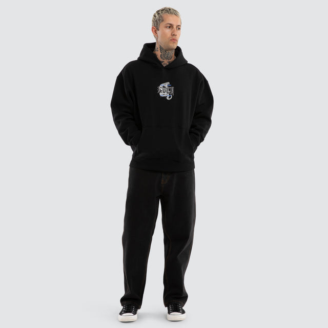 Python Oversized Hoodie Jet Black