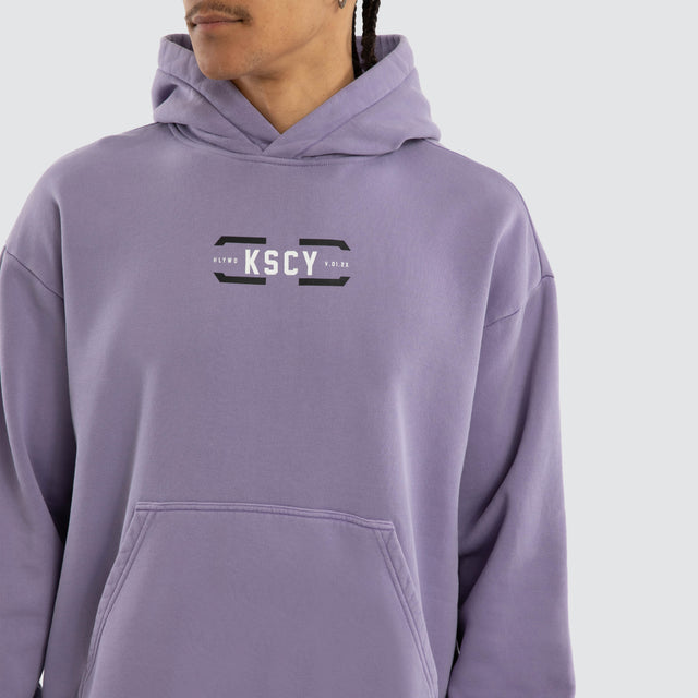 Model wears Rapture Relaxed Hoodie Pigment Daybreak Hoodies Purple – image 5