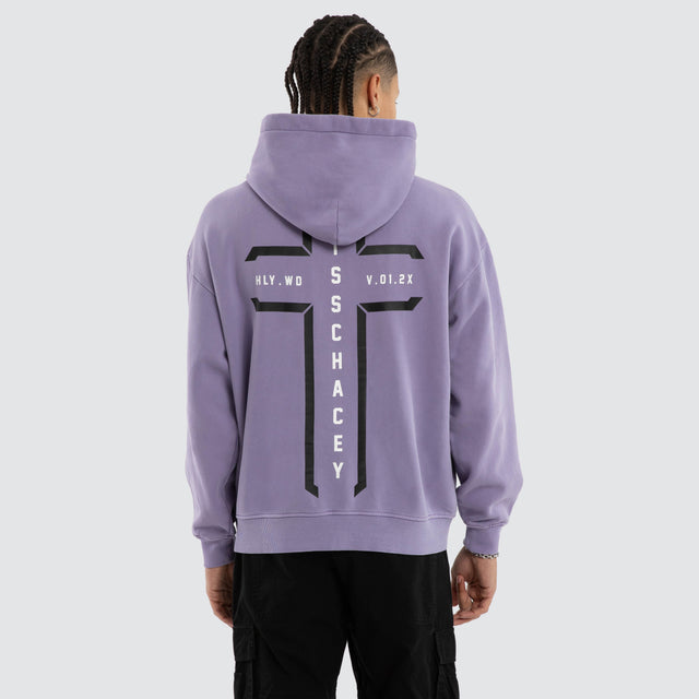 Model wears Rapture Relaxed Hoodie Pigment Daybreak Hoodies Purple – image 1
