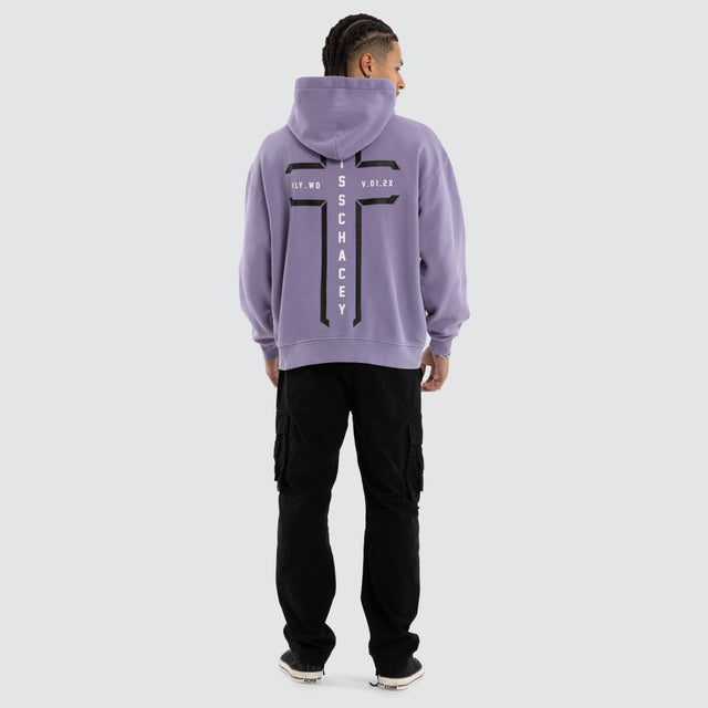 Model wears Rapture Relaxed Hoodie Pigment Daybreak Hoodies Purple – image 4