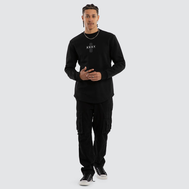 Salvation Dual Curved Sweater Jet Black
