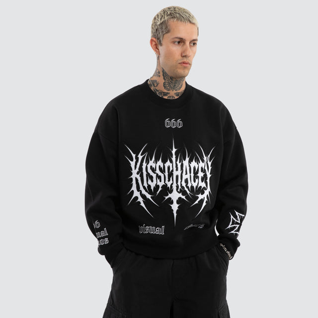 Titanium Box Fit Sweater Jet Black