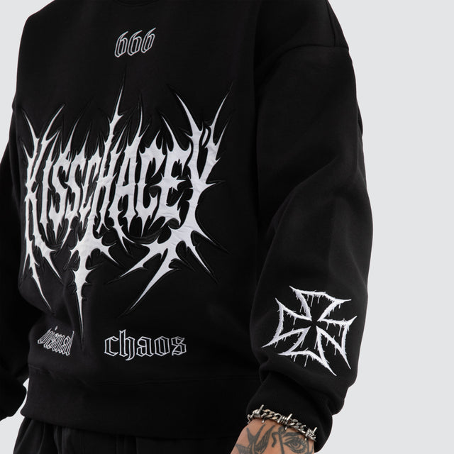 Titanium Box Fit Sweater Jet Black