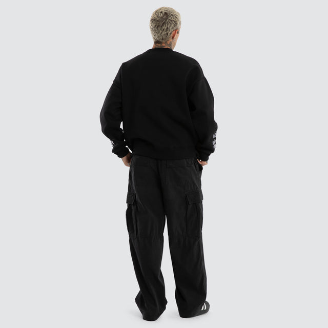 Titanium Box Fit Sweater Jet Black