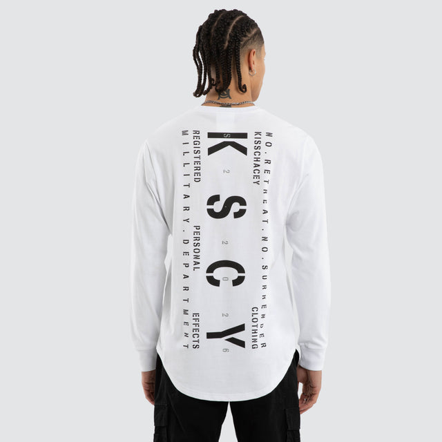 Sledge Cape Back Long Sleeve Tee Optical White