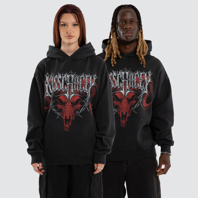 Scratch Oversized Hoodie Pigment Anthracite