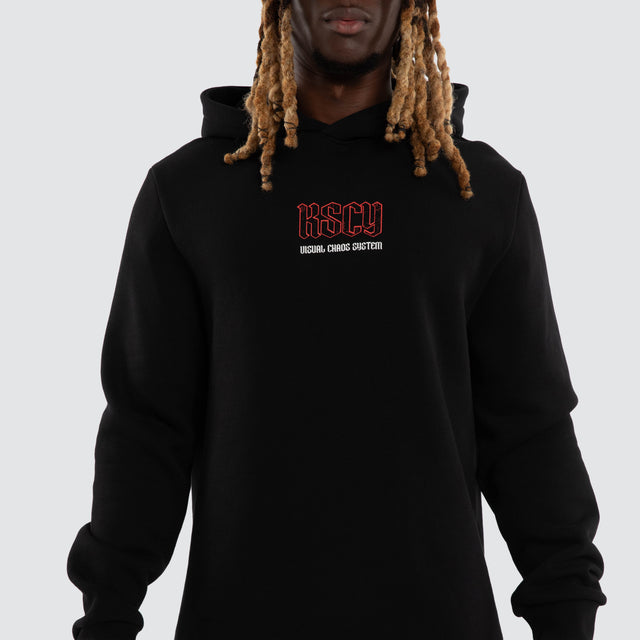 Wreckage Layered Hoodie Jet Black
