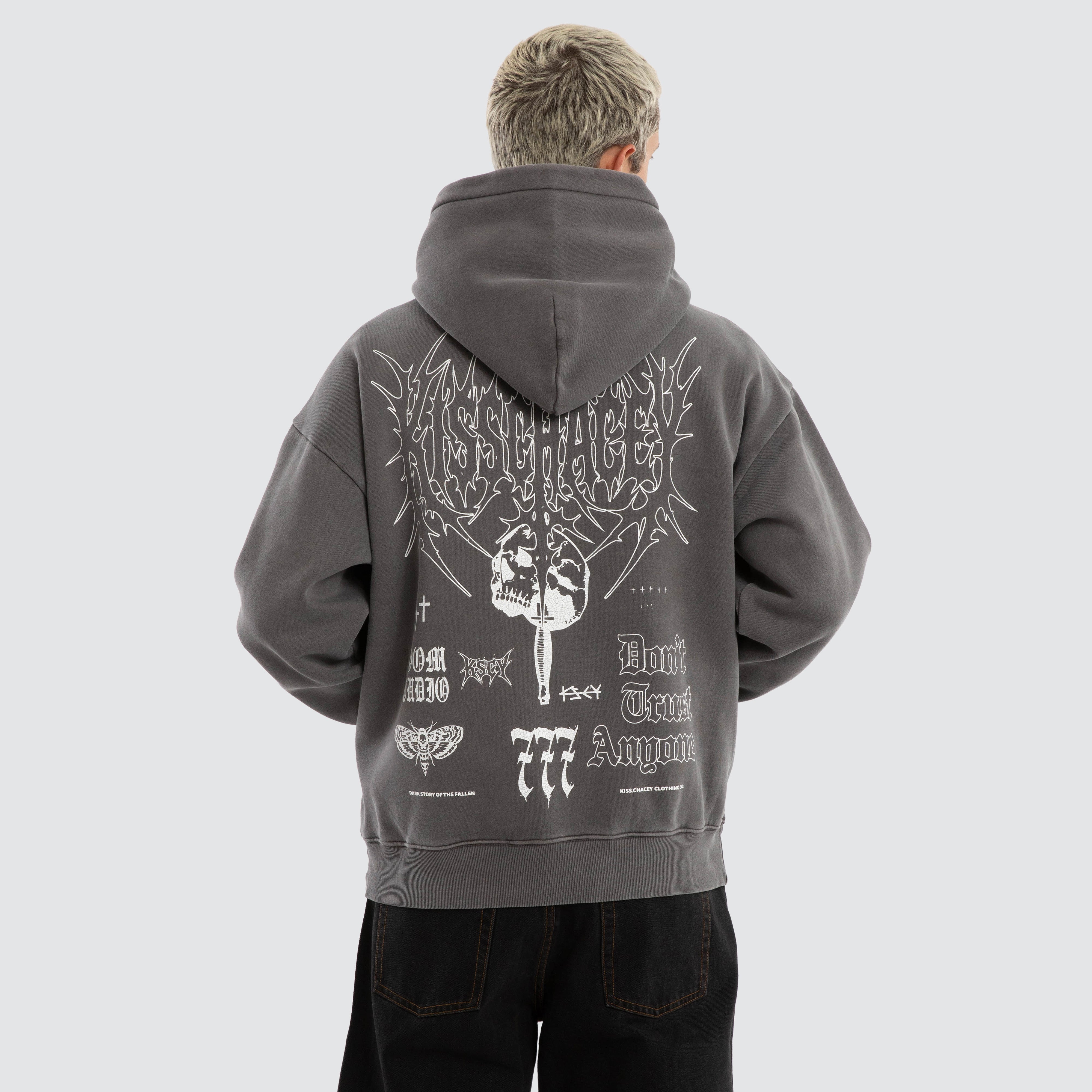KSCY Wrath Relaxed Hoodie in Grey | Neverland Store