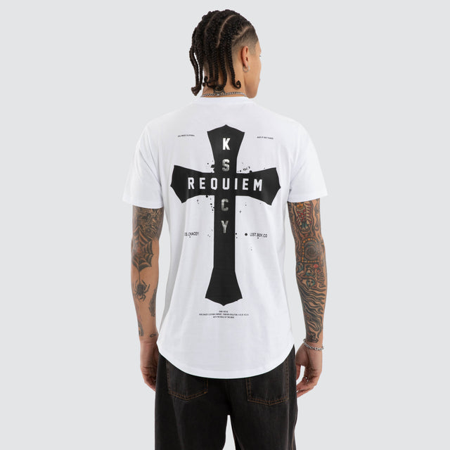 Model wears Requiem Dual Curved Tee Optical White T-Shirts White – image 1