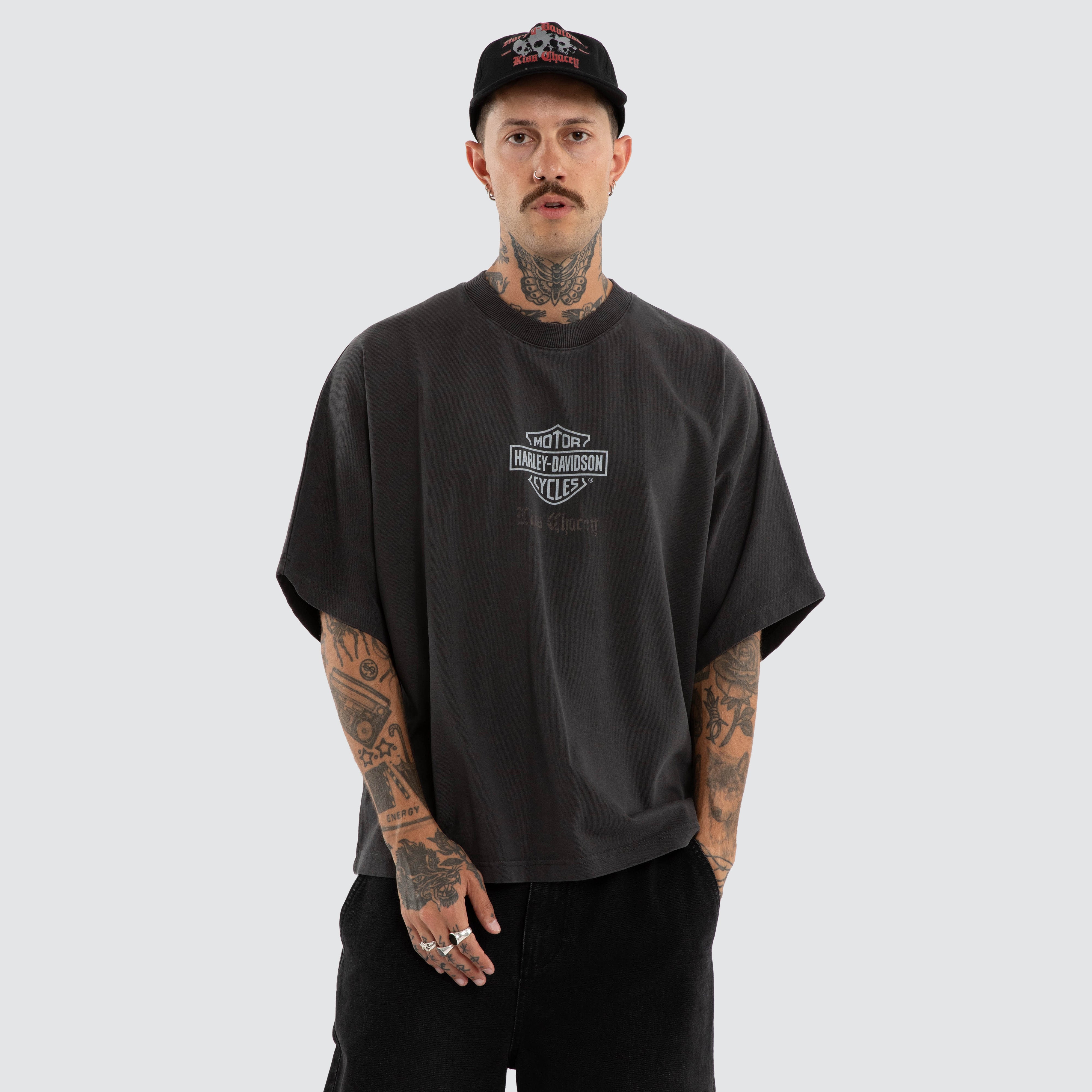 Harley-Davidson x KSCY Exhaust Batwing Tee in Black | Neverland Store