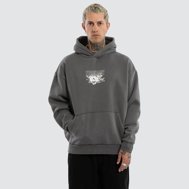 Vertex Oversized Hoodie Pigment Charcoal