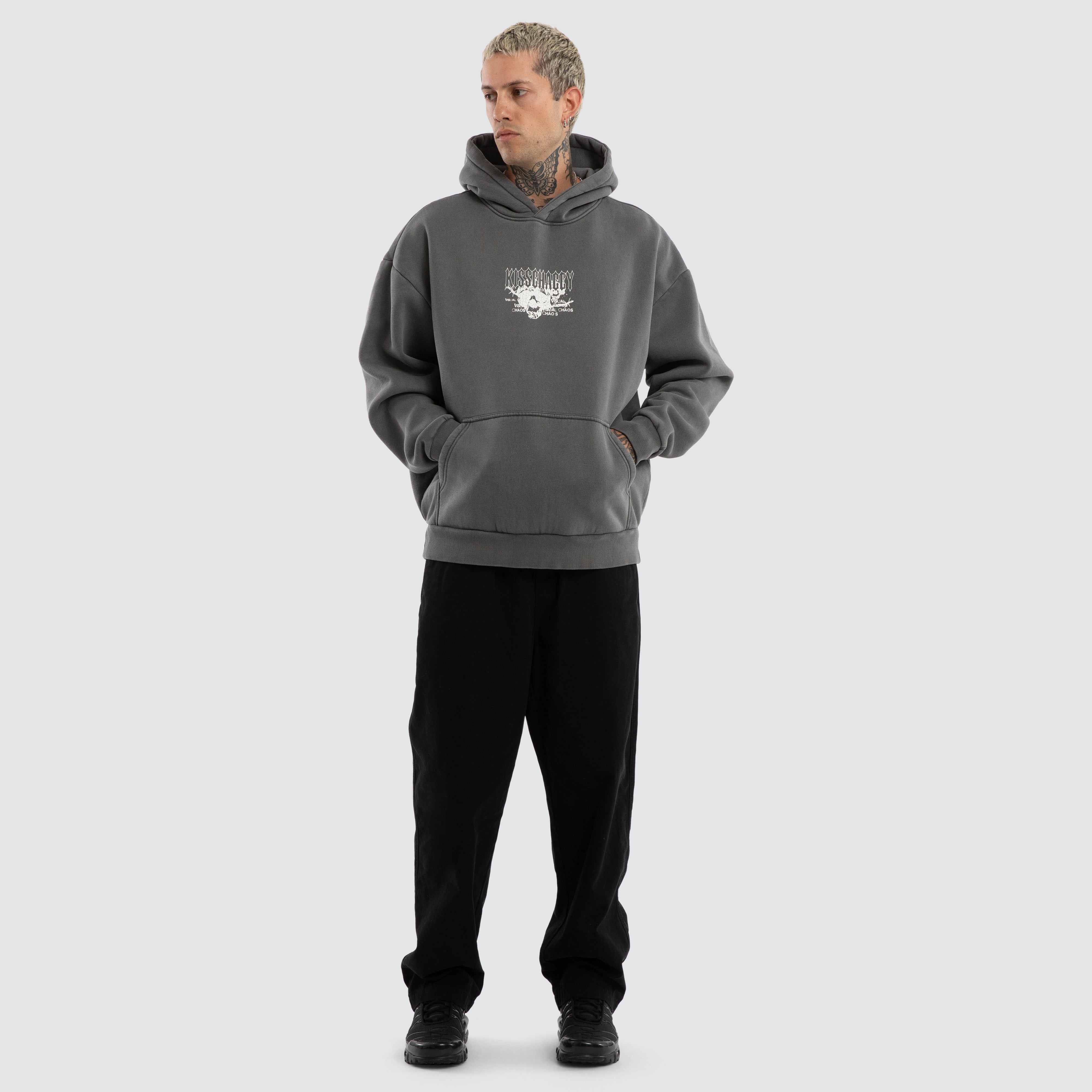 KSCY Vertex Oversized Hoodie in Grey | Neverland Store