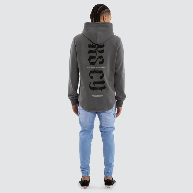 Existence Dual Curved Hoodie Pigment Charcoal