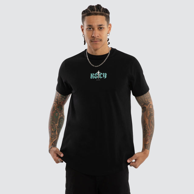 Exist Dual Curved Tee Jet Black