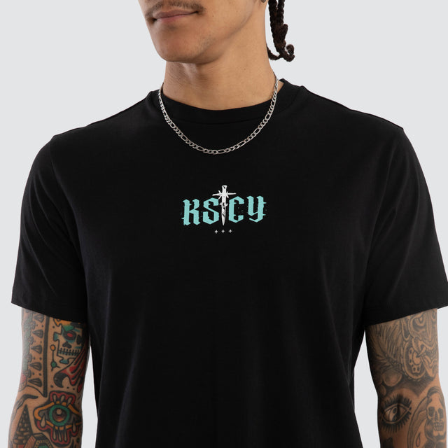 Exist Dual Curved Tee Jet Black