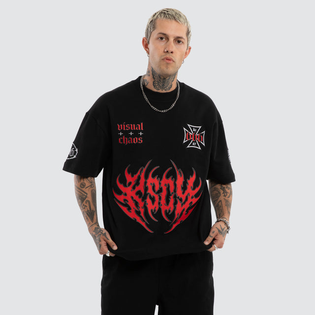 Ruins Loopback Street Tee Jet Black