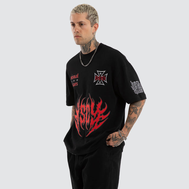 Ruins Loopback Street Tee Jet Black