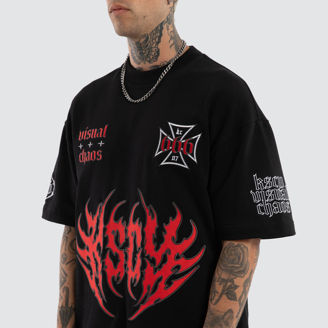 Ruins Loopback Street Tee Jet Black