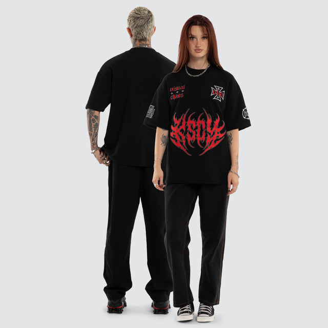 Ruins Loopback Street Tee Jet Black