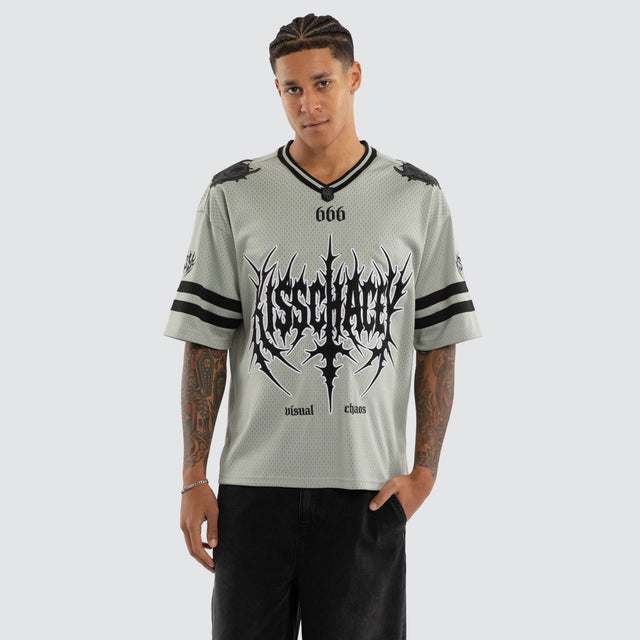 Dystopian Mesh Jersey Charcoal