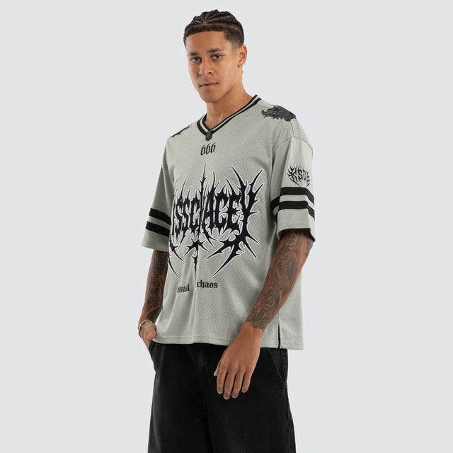 Dystopian Mesh Jersey Charcoal