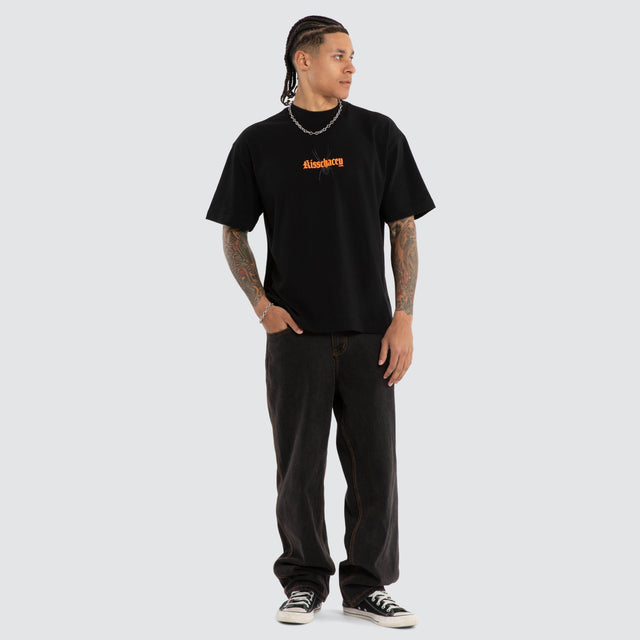 Across Street Tee Jet Black
