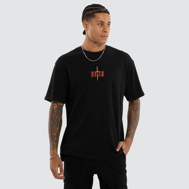 Plaque Box Fit Tee Jet Black