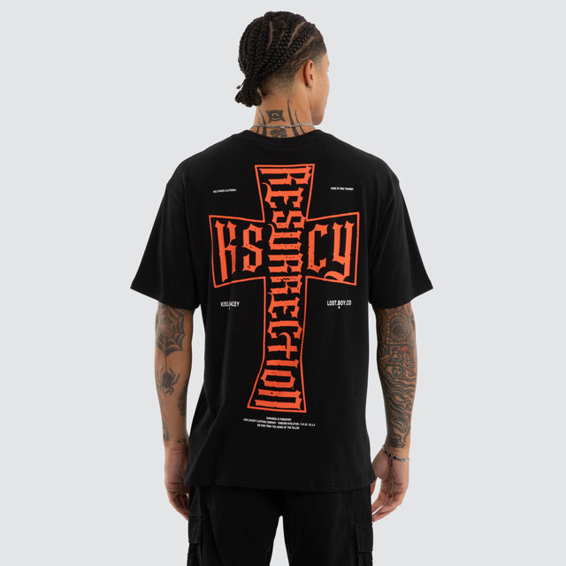 Plaque Box Fit Tee Jet Black