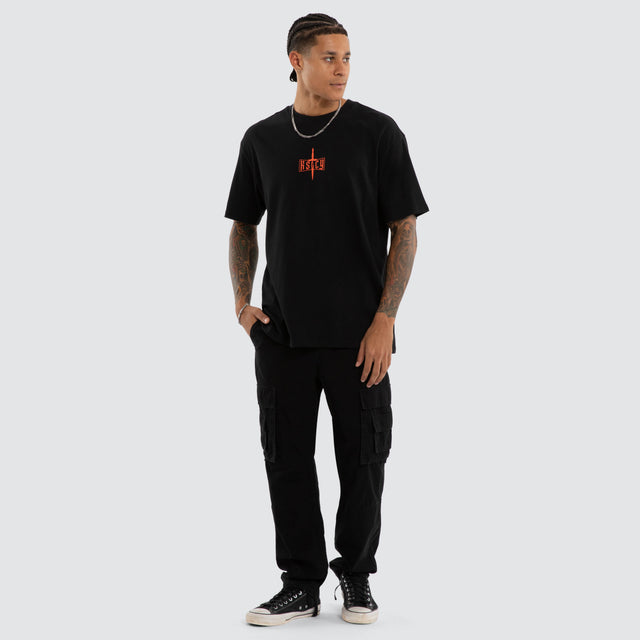 Plaque Box Fit Tee Jet Black