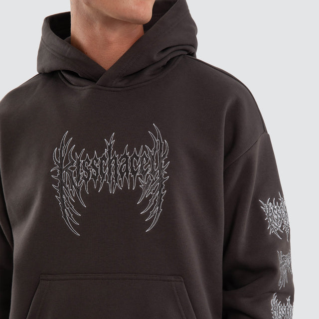 Model wears Blast Relaxed Hoodie After Dark Hoodies Grey – image 4
