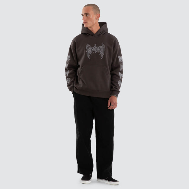 Model wears Blast Relaxed Hoodie After Dark Hoodies Grey – image 5