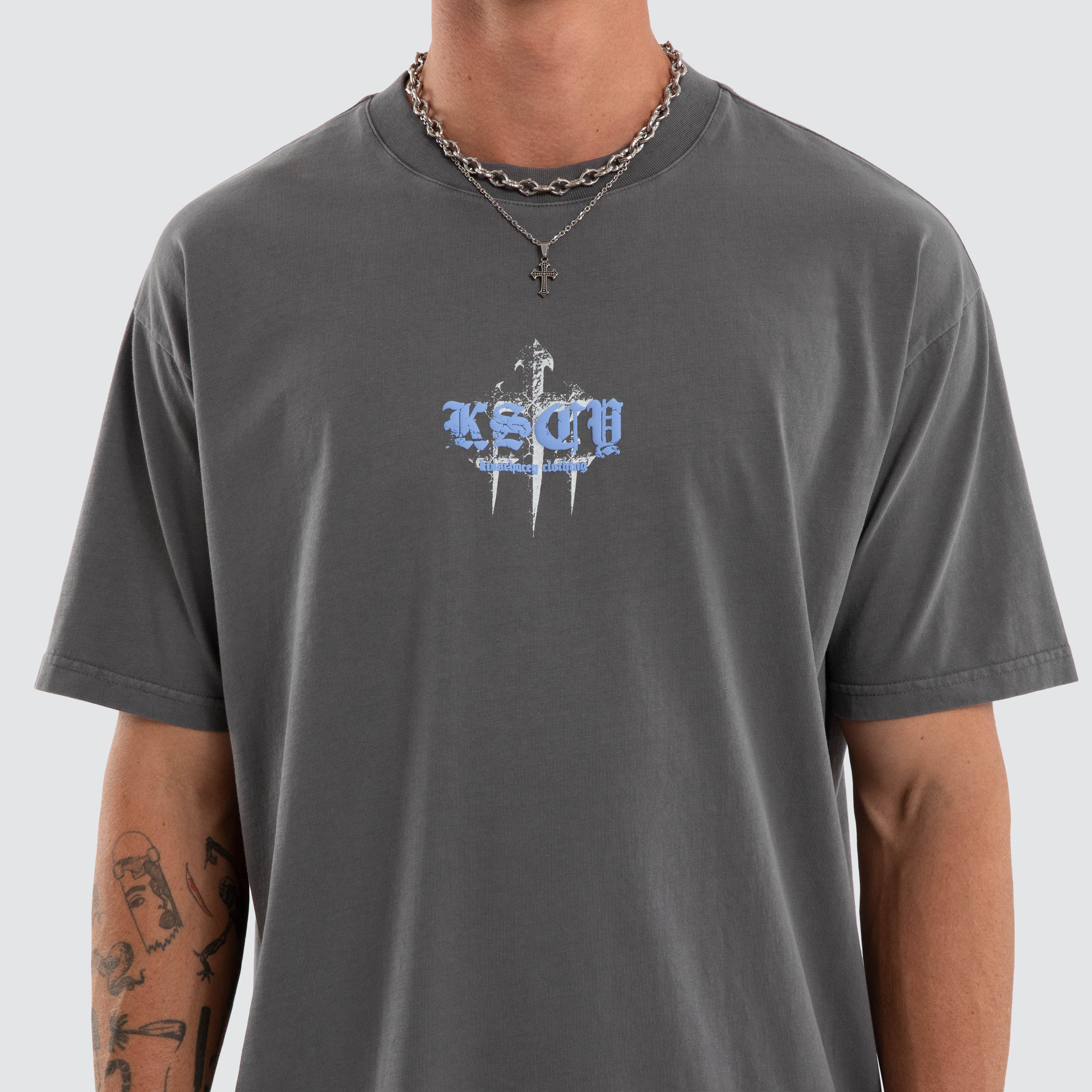 KSCY Obscurity Box Fit Tee in Grey | Neverland Store