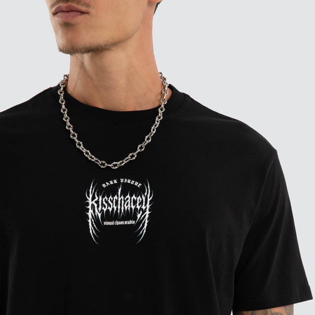Model wears Sustain Dual Curved Tee Jet Black T-Shirts Black – image 4