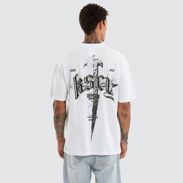 Model wears Immersion Box Fit Tee Optical White T-Shirts White – image 3