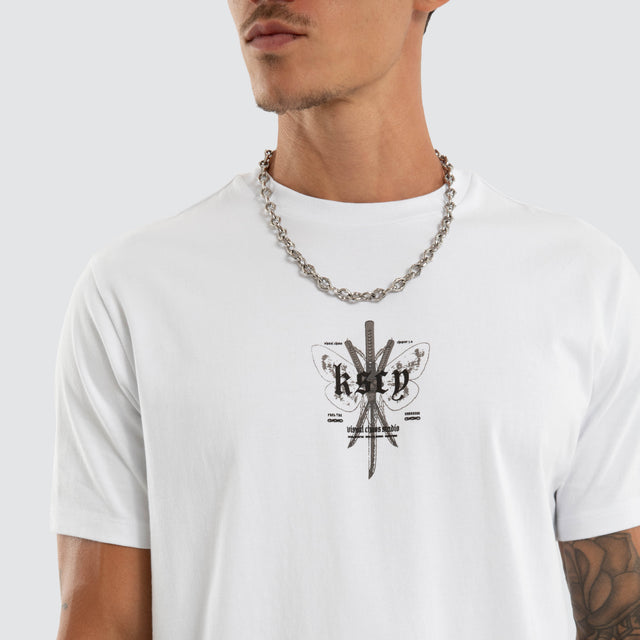 Model wears Vortex Dual Curved Tee Optical White T-Shirts White – image 6