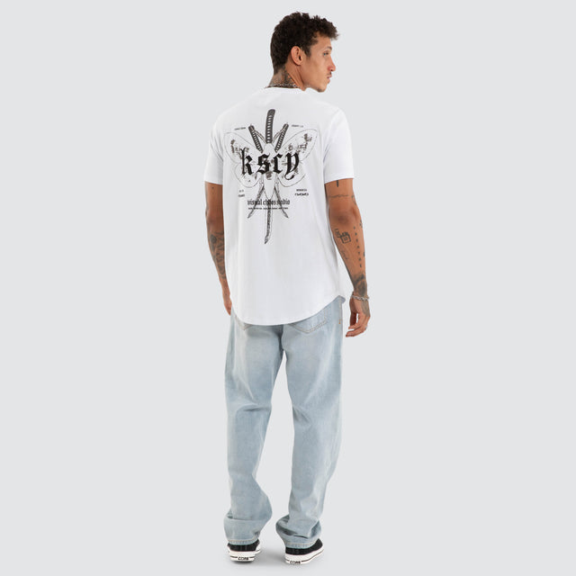 Model wears Vortex Dual Curved Tee Optical White T-Shirts White – image 5