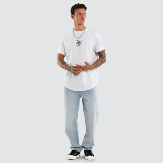 Model wears Vortex Dual Curved Tee Optical White T-Shirts White – image 4