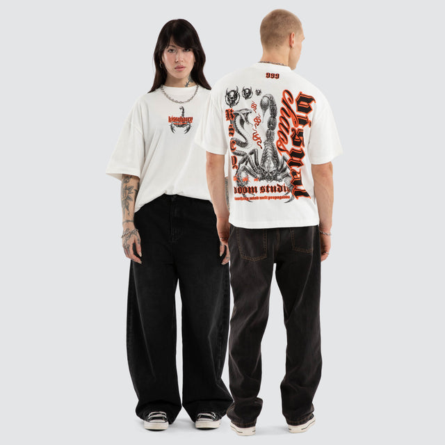 Model wears Propaganda Street Tee Natural White T-Shirts White – image 2