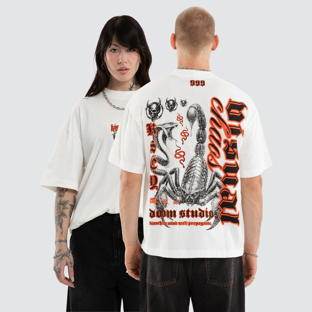 Model wears Propaganda Street Tee Natural White T-Shirts White – image 1