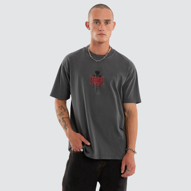 Hollow Box Fit Tee Pigment Asphalt