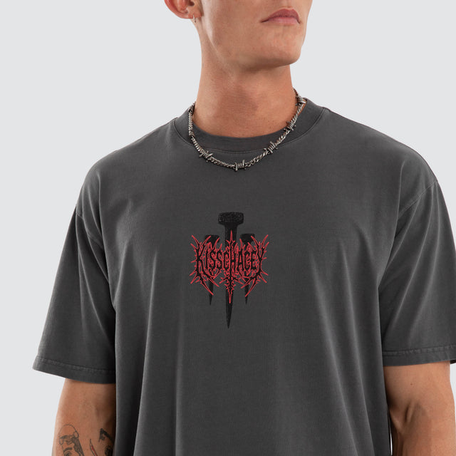 Hollow Box Fit Tee Pigment Asphalt