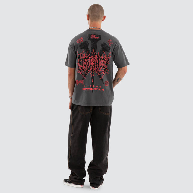 Hollow Box Fit Tee Pigment Asphalt