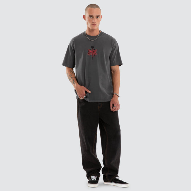 Hollow Box Fit Tee Pigment Asphalt