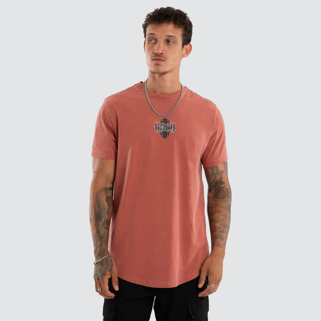 Exhale Dual Curved Tee Pigment Mahogany