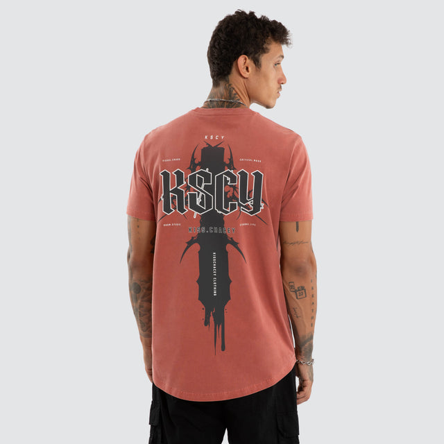 Exhale Dual Curved Tee Pigment Mahogany