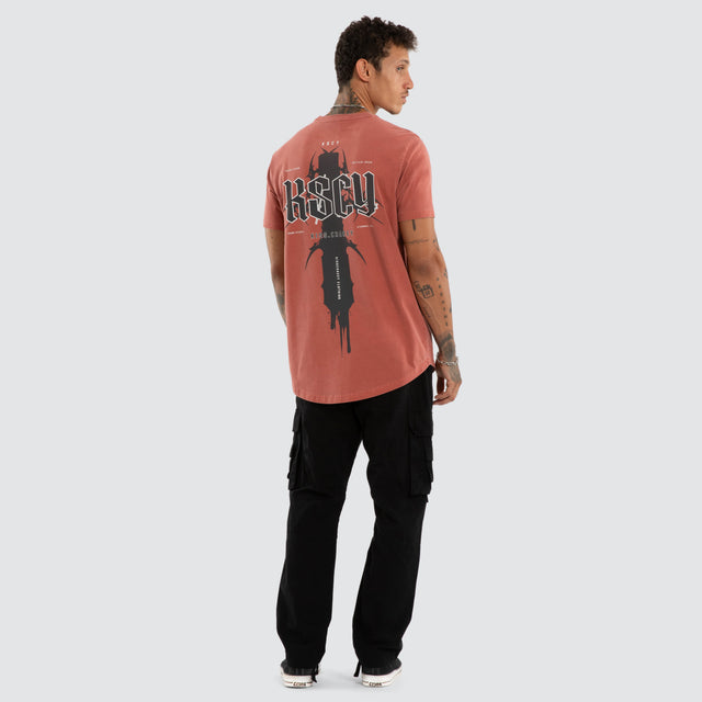 Exhale Dual Curved Tee Pigment Mahogany