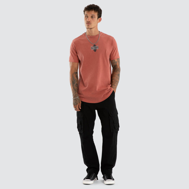 Exhale Dual Curved Tee Pigment Mahogany