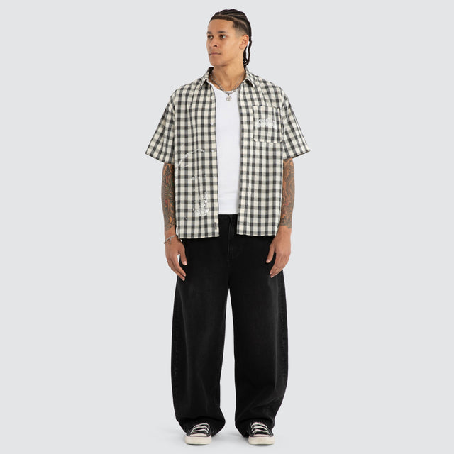 Reaper Short Sleeve Shirt Grey Check