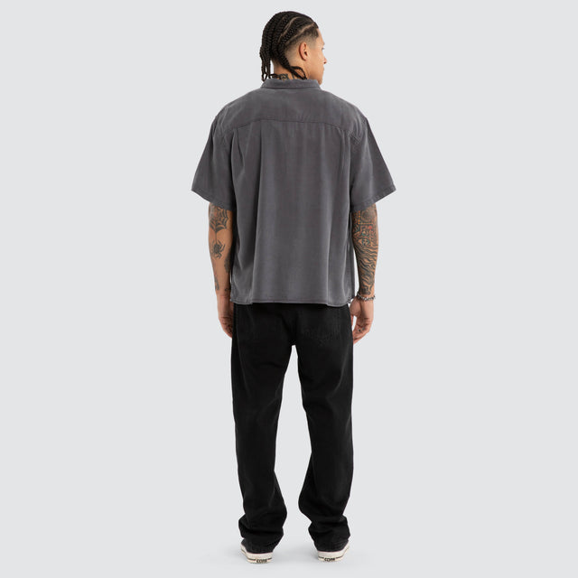 Acid Charcoal Short Sleeve Shirt Charcoal