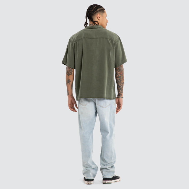 Acid Sage Short Sleeve Shirt Deep Lichen Green